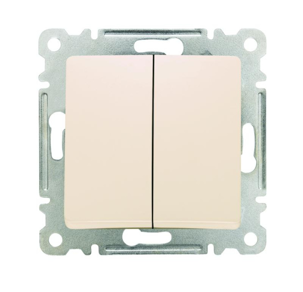 Выключатель 2-кл. СП Lillium IP20 механизм крем. Makel 30010003