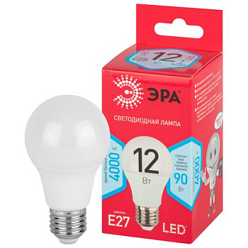 Лампа светодиодная RED LINE LED A60-12W-840-E27 R 12Вт A60 груша 4000К нейтр. бел. E27 Эра Б0049636