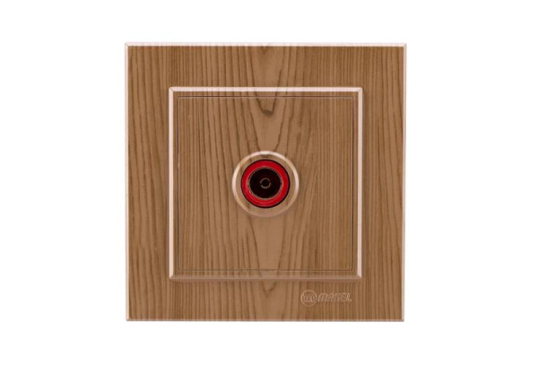 Розетка телевизионная проходная TV СП Karea 16А IP20 дуб Makel 56101007