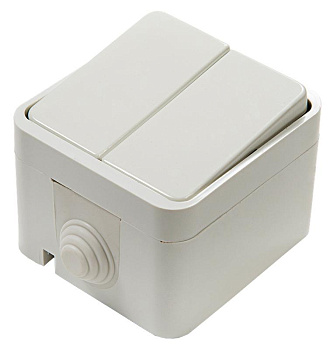 Выключатель 2-кл. ОП Aqua 3200 10А IP44 п/герм. бел. ASD / IN HOME 4690612000435