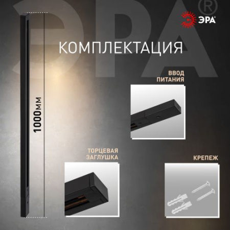 Шинопровод однофазный L1000 TR-100-1PT-BK черн. Эра Б0054460