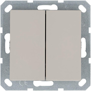 Кнопка 2-кл. 10А IP20 с переключающим контактом механизм тауп Jasmart G3020T