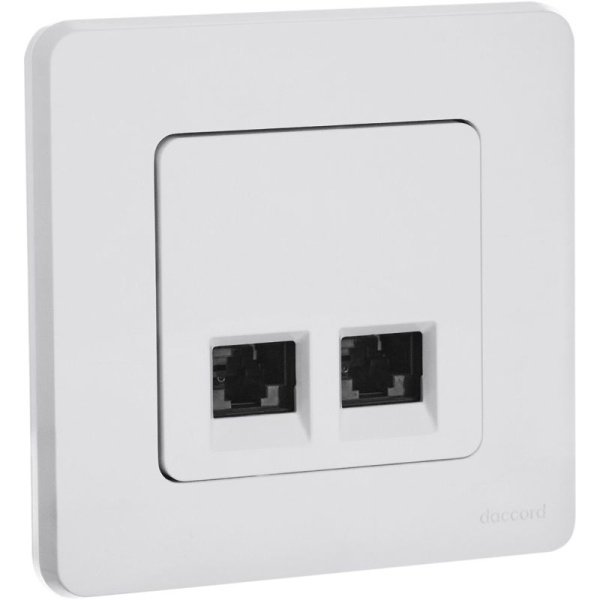Розетка компьютерная 2-м Inspiria RJ45 кат.5E UTP бел. IEK 673835