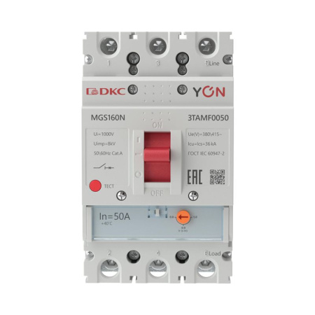 Выключатель автоматический MGS160 3P 40-50A 36kA YON MGS160N-3TAMF0050