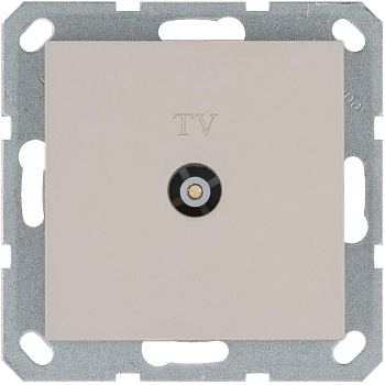 Розетка телевизионная проходная TV Ф9.5мм механизм тауп Jasmart G6002T