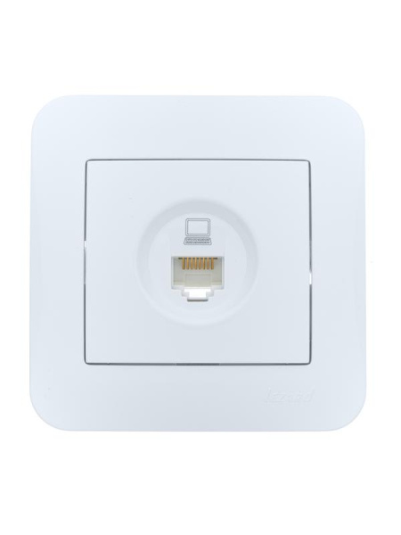 Розетка компьютерная 1-м СП ASTI IP20 RJ45 в сборе Cat 5e бел. LEZARD 7081-0202-139