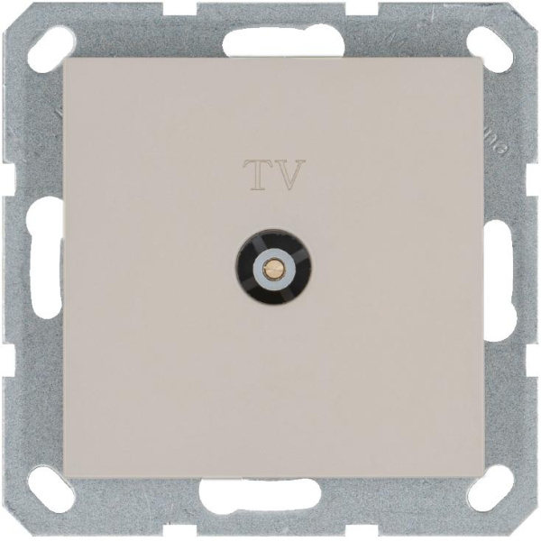 Розетка телевизионная проходная TV Ф9.5мм механизм тауп Jasmart G6002T