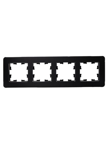 Рамка 4-м BRITE РУ-4-1-Бр метал. черн. RE IEK BR-M42-M-01-K02