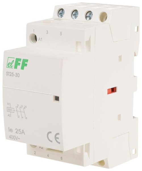 Контактор ST25-30 (3NO 4Вт 2 модуля монтаж на DIN-рейке 230В AC 25А IP20) F&F EA13.001.007