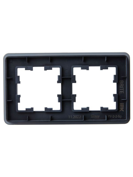 Рамка 2-м BRITE РУ-2-2-Бр стекло графит RE IEK BR-M22-G-41-K53