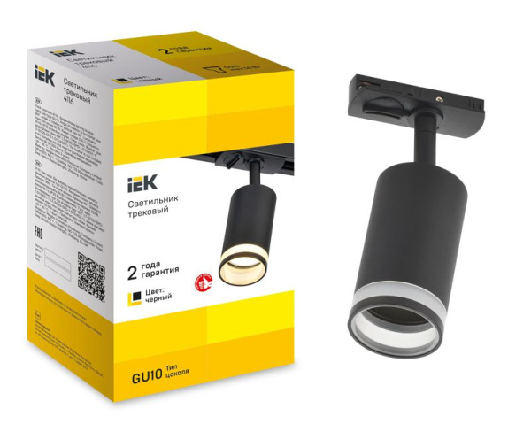 Светильник 4116 декоративный трековый поворотный GU10 черн. IEK LT-USB0-4116-GU10-1-K02