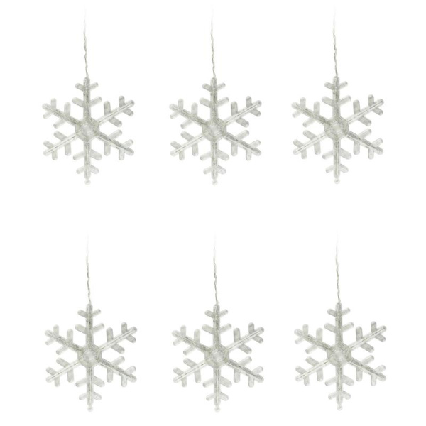 Занавес LED фигурный ULD-E1503-072/DTA BLUE IP20 SNOWFLAKES-3 1.5х0.3м 72 светодиода. син. свет провод прозр. Uniel UL-00007336