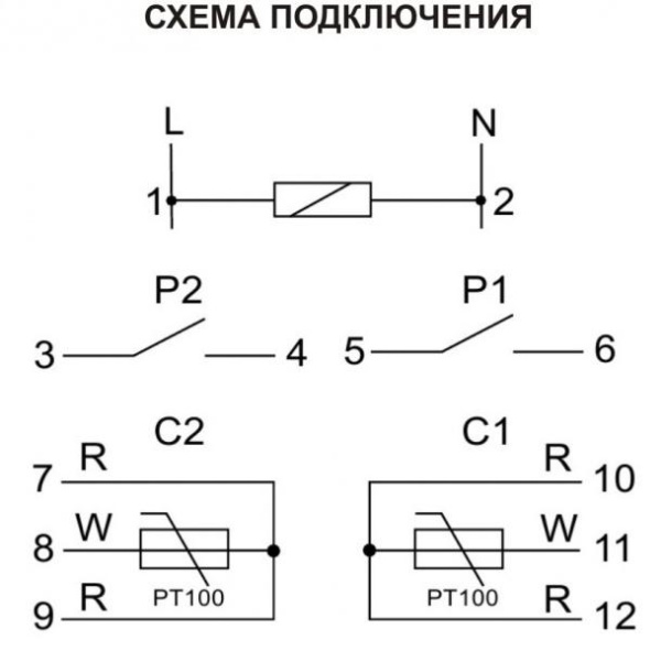 Регулятор температуры CRT-06 (от -100 до +400 град.C; микропроцессорный; многофункц.; ЖКИ индикация; с возможностью подкл. двух выносных датчиков РТ100; монтаж на DIN-рейке 35мм 230В AC 16А 2х1Z IP20) F&F EA07.001.011