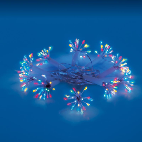 Гирлянда ULD-S0250-200/STA MULTI IP44 STARBURST "Звезда" 2.5м 200 разноцвет. свет провод прозр. Uniel UL-00008565