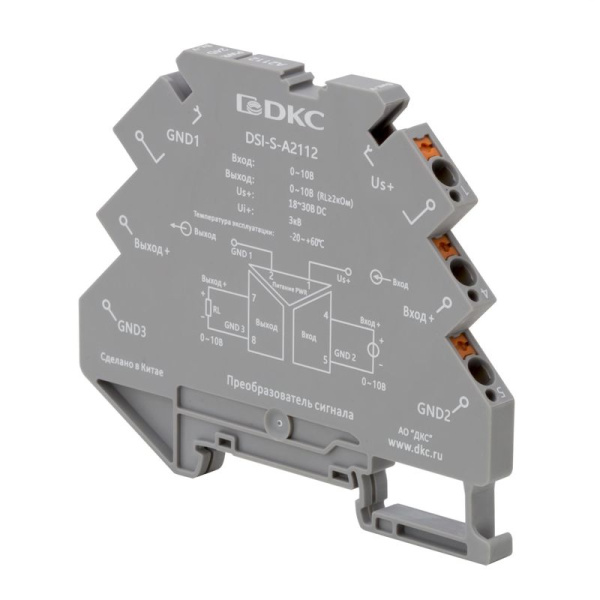 Преобразователь сигнала DSI 6.2мм 1 вход 0-10В 1 выход 0-10В DKC DSI-S-A2112