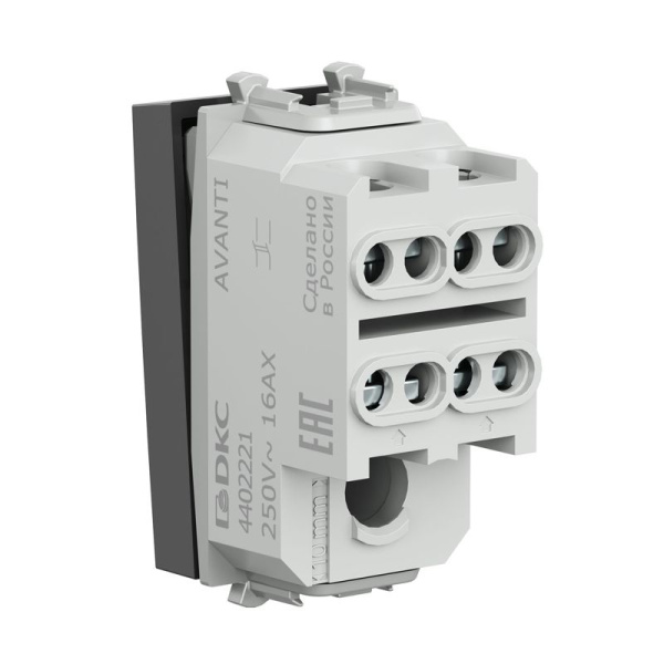 Выключатель модульный 1-кл. 2п 1мод. Avanti "Черный квадрат" DKC 4402221