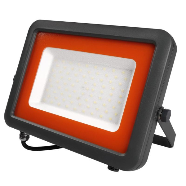 Прожектор светодиодный PFL-S2 70Вт 6500К IP65 220–240В ДО с клапаном закален. матов. стекло сер. JazzWay 2853318D