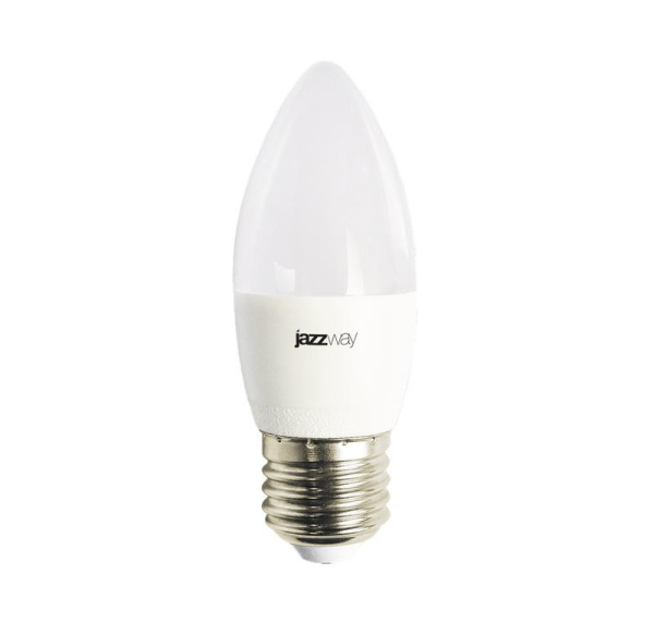 Лампа светодиодная PLED-LX 8Вт C37 свеча матовая 3000К тепл. бел. E27 JazzWay 5028531