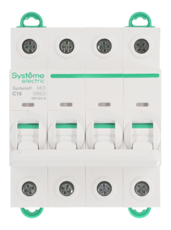 Выключатель автоматический 4п C 16А 10кА Systeme9 400В SE S9F32416