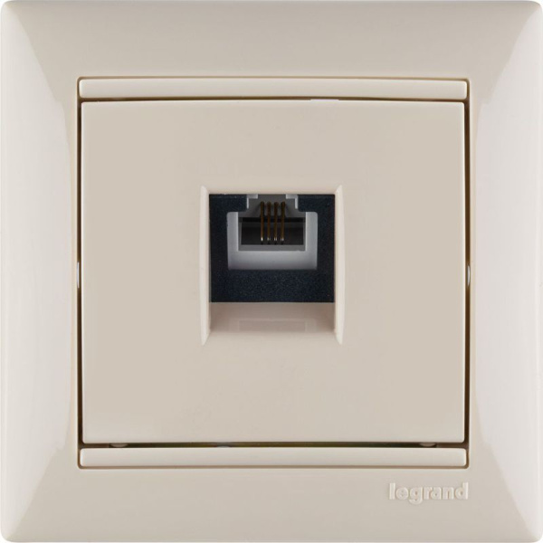 Розетка телефонная 1-м СП Valena RJ11 IP20 4 контакт. механизм сл. кость IEK 774338