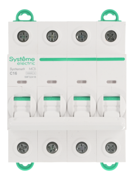 Выключатель автоматический 4п C 16А 10кА Systeme9 400В SE S9F32416