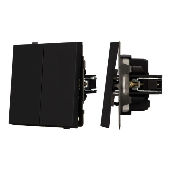 Выключатель непроходной 2-кл. SWT-TENDO-MK02-SFPL-BK 10А 230В механизм Arlight 054544