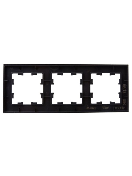 Рамка 3-м BRITE РУ-3-1-БрЧ металл черн. IEK BR-M32-M-K02
