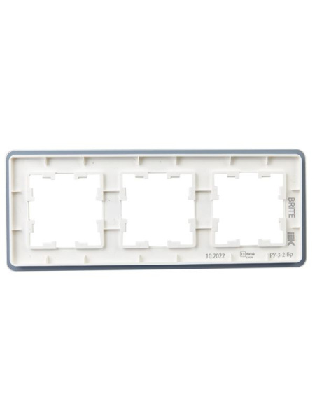 Рамка 3-м BRITE РУ-3-2-Бр стекло бел. RE IEK BR-M32-G-41-K01