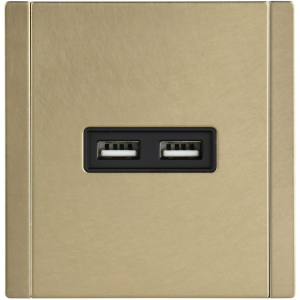 Розетка FORTE&PIANO FP649M USB A+A 3.1А шампань IEK FP-U21-D31-M-K37
