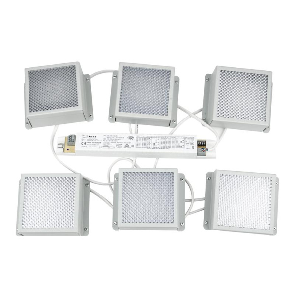Светильник светодиодный ULP-1010 42W/4000K IP40 GRILYATO WHITE 42Вт 4000К IP40 3800лм 100х100х37 потолочный встраив. грильято рассеив. призма с источником питания (в компл. 6 предметов) Uniel UL-00007427