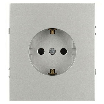 Розетка 1-м СП Arktik 16А IP20 250В с заземл. алюм 16-2101-03 Эра Б0070416
