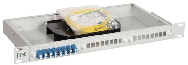 Кросс укомплектованный 1U LC (duplex) 4 порта (OS2) ITK FOBX24-1U-4LCUD09