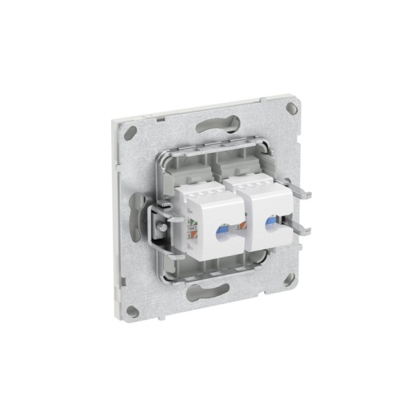 Розетка компьютерная 2-м KANT RJ45 кат.5E без шторки бел. песок DKC 7010664