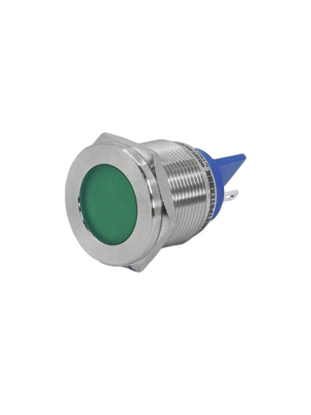 Лампа индикаторная GQ22T-D/L/G/24V/S светодиодная матрица d22мм 24В AC/DC IP67 метал. зел. Электротехник ET020084