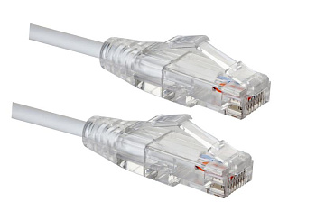 Патч-корд U/UTP Slim Line LSZH кат.5E 1м бел. Eurolan 21S-U5-01WT