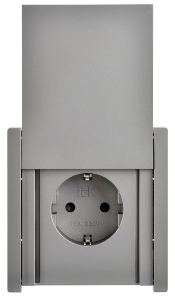 Розетка СП FORTE&PIANO 16А IP44 FP521 с заземл. защ. шторки с крышкой винт. крепл. сталь IEK FP-R16-16-44-K46