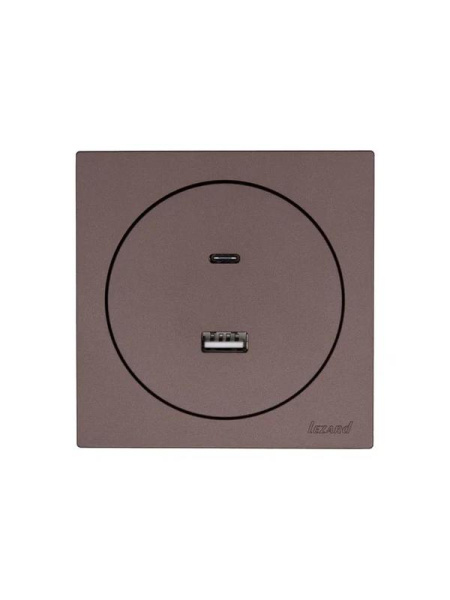 Розетка 1-м СП OSEN TC+ USB разъем механизм шоколад LEZARD 743-7388-192TC