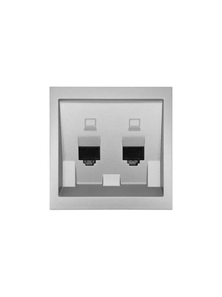 Розетка компьютерная 2-м СП ZIMA IP20 механизм сер. матов. LEZARD 704-7488-141