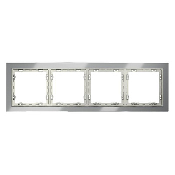 Рамка 4-м S70 стеклян. сталь Voltum VLS110405