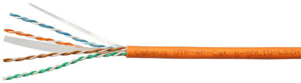 Кабель витая пара U/UTP кат.6 4х2х23AWG solid LSZH нг(А)-HF UTP-4P-Cat.6-SOLID-LSZH (уп.305м) Cabeus 7259c