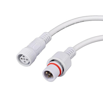 Кабель соединительный (5pin) герметичный (IP67) 5х0.5кв.мм 300В бел. Rexant 11-9450