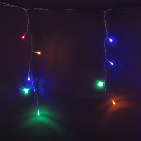 Гирлянда светодиодная "Бахрома"25м 440LED разноцвет. эффект мерцания соединяемая провод прозр. Uniel UL-00010886