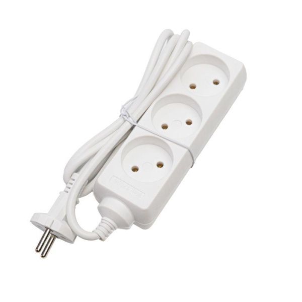 Удлинитель 3х3м без заземл. 10А IP20 S 3х3 2.2кВт ПВС2х0.75 Volsten 9301