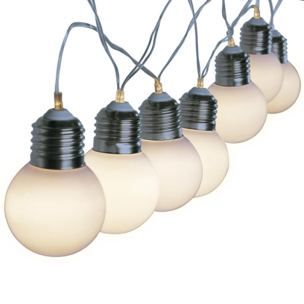 Гирлянда садовая "Матовые лампочки" USL-S-126/PT1800 FROST BULBS IP44 10 светодиодов тепл. бел. свет на солнечн. батарее 1хАА Ni-Mh аккумулятор в комплекте TM Uniel UL-00012697