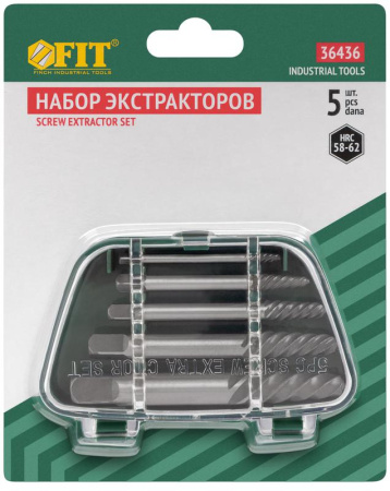 Набор экстракторов для шурупов усиленные (уп.5шт) FIT 36436
