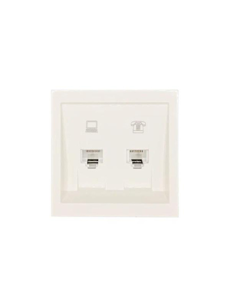 Розетка компьютерная + телефонная СП ZIMA IP20 механизм сл. кость LEZARD 704-9088-143