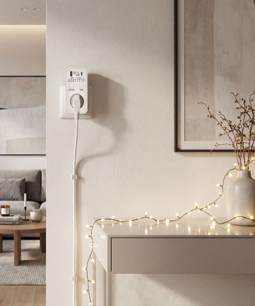 Розетка-таймер электронный РТЭ-4 16А IP20 с USB 15мин 8ч бел. IEK ERT12-1-16-O-15-2-20-K01