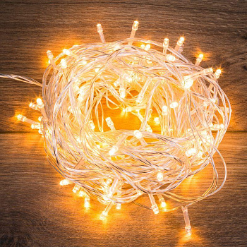 Гирлянда светодиодная "Твинкл Лайт" 10м 80LED тепл. бел. 5.7Вт IP20 провод ПВХ прозр. Neon-Night 303-186