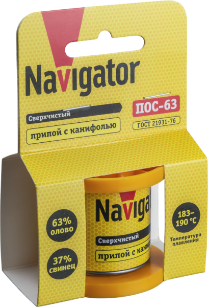 Припой 93 080 NEM-Pos02-63K-1.5-K50 (ПОС-63; катушка; 1.5мм; 50 г) Navigator 93080