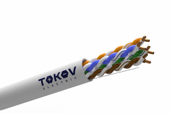 Кабель витая пара U/UTP 4х2х24AWG(0.51мм) кат.5E PVC indoor Fluke tested 305м (м) PRO TOKOV ELECTRIC TKP-C06-U42-5E-305-PVC